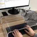 Clear Acrylic Monitor Stand,Keyboard Cover Protector Anti-Cat Prevent Cats from Touching Keyboard,Stand for Laptop, 1525-001