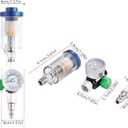 ENDOZER Oil Water Separator, Air Filter with Pressure Gauge, Pressure Regulator for Air Spray Gun, G1/4" Inlet and Outlet