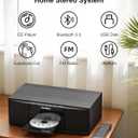 Vintage Bluetooth Stereo System for Home, THINKYA 36W RMS Micro HiFi Systems CD Player Dual 3 Bass with Bluetooth Audio Streaming, FM Radio, USB Port, Aux-in, Remote Control(NO Clock & Alarm)