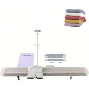 Knitting Machine, LK150 6.5mm Mid Gauge 150 Stitches Portable Plastic Domestic Smart Weaving Set with Accessories for Sock Hat Scarf, Hand Sweater Knitting Machine Kit for Kids, Medium