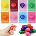 24 Pack Valentine Coworker Gifts Include Valentines Heart Stress Balls with Cards Colleague Motivational Stress Relief Fidget Inspirational Gifts(Colorful)
