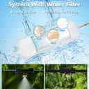 Misters for Outside Patio with Water Filter - 59Ft(18M) Misting system Line 20 Brass Mist Nozzles Brass Adapter(3/4") Patio Misters for Cooling Outdoor Greenhouse Backyard Porch Garden BBQ Party Pool
