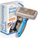 Performore Pet Grooming Brush, Self Cleaning Slicker Brush with Stainless Steel Wire Bristles for Dogs and Cats, Shedding Grooming Tools for Fur Pets Hair Brush