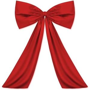 Wavwavw Red Large Bow Decor Big Bow Coquette Birthday Decoration for Room Giant Satin Ribbon Tie for Party Backdrop Wedding Bridal Shower Valentine's Day Wall Hanging Decor (24 x 36 Inches)