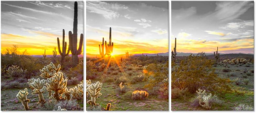 sechars Arizona Wall Art Desert Landscape Picture Painting Southwest Cactus Canvas Print for Living Room Bedroom Decor