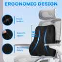 Memory Foam Seat Cushion & Plush Velvet Lumbar Support Pillow Set, Comfort Computer Chair Cushions for Tailbone & Back Pain Relief, Ergonomic Office Chair Cushion for Car, Home, Wheelchair (Black)