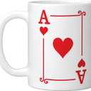 Playing Cards Costume - Ace Hearts Card - Ace Card Ceramic Mug, White (11 Ounces)