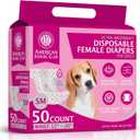American Kennel Club Female Dog Wrap, Disposable Diapers with Wetness Indicator, Small, 50 Count