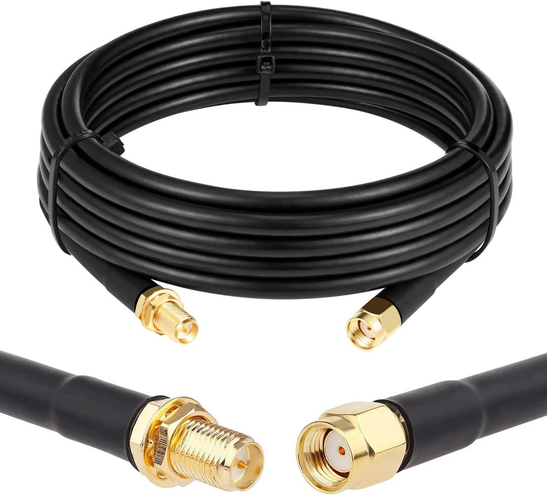 XRDS -RF RP-SMA Male to RP-SMA Female Coax Cable 10FT, RG58 WiFi Antenna Extension Coax Cable for WiFi LAN Router Wireless Network Card Adapter