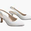 Ankis Women's Slingback Kitten Heels Closed Pointed Toe Low Heel Pumps Comfortable Dress Shoes for Wedding Party Work Office Business Casual Daily Wear 2.5inch.  7.5