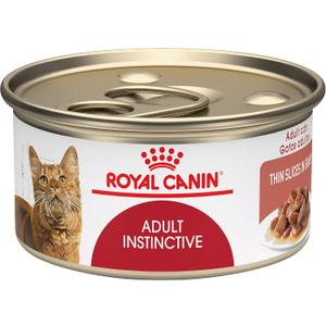 Royal Canin Feline Health Nutrition Adult Instinctive Adult Thin Slices in Gravy Cat Food, 3 oz (Pack of 24) (EXP 05/06/27)
