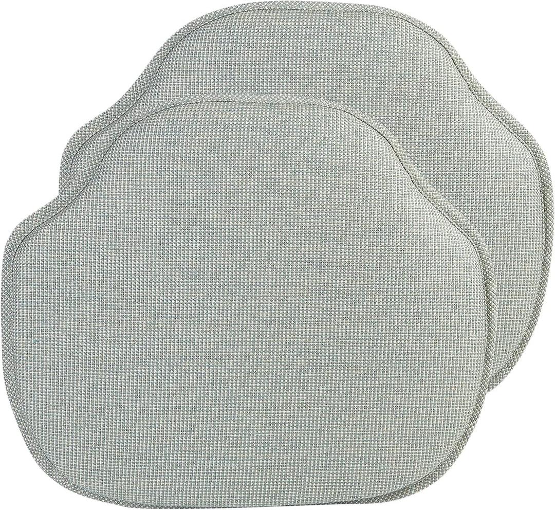 Klear Vu Gripper Omega Non-Slip Windsor Chair Cushions with Skid-Proof Seat Pad for Dining Room, Kitchen, and Office Use, 16x15 Inches, 2 Count (Pack of 1), Spa