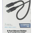 ZGEAR 6FT Silicone USB-A to Lightning 8-pin Cable - Gray