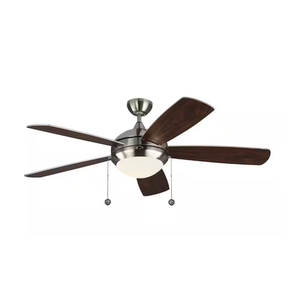 Discus Classic 52 in. Modern Integrated LED Indoor Brushed Steel Ceiling Fan with Silver Blades and 3000K Light Kit
