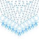 Junkin 60 Pieces Baby Shower Pacifiers Necklace Acrylic Pacifiers Necklace Charm for Girls Boys Baby Shower Party Favors Decorations, Boy Style(Blue, White)