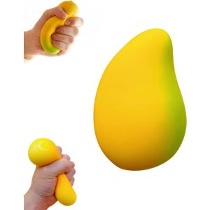 Gold Mango Squishy, Fast Rebound Fidget Stress Relief Realistic Fruit Squeeze Toy, Anxiety Sensory Stress Squishy Hand Toys, Soft Simulation Fruit Stress Relief Balls, Calming Adults Fidget Toys