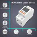 WiFi Circuit Breaker Smart Miniature Circuit Breaker - Single Phase AC85-300V 63A, Din Rail Mount, for Leakage, Over/Under Voltage and Over Current Protection (Top Input, Bottom Output)