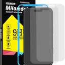 Milomdoi 3 Pack Matte Screen Protector for iPhone 17 Pro [Phone Case Friendly] Tempered Glass Accessories Film, Shatterproof No Bubble, Easy Installation with Mounting Frame for Apple