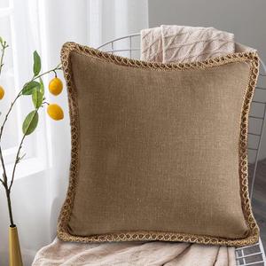 17.7 Inch Linen Pillow Cover - Decorative Cushion Case for Sofa, Bed & Living Room, Home Decor