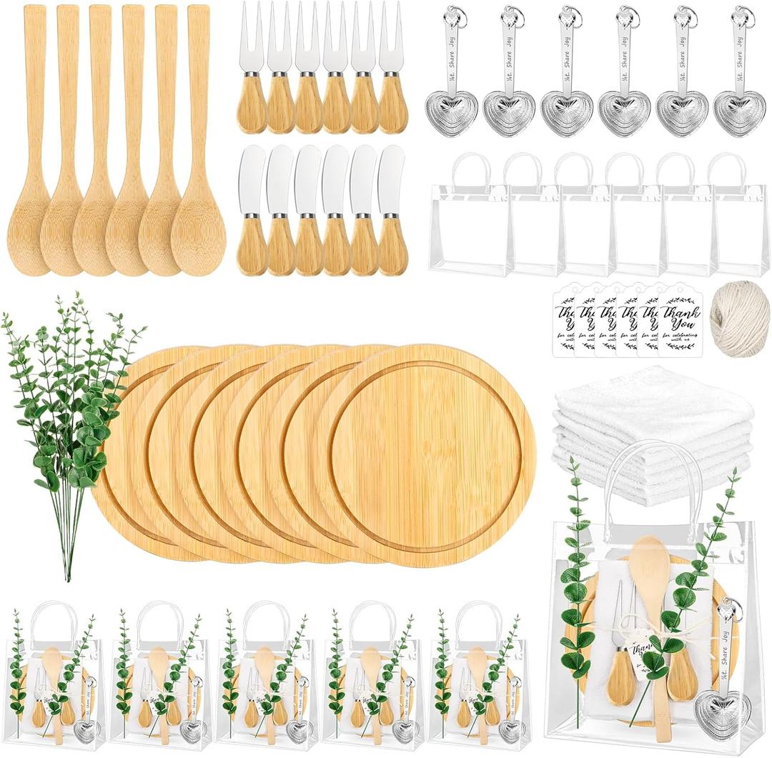 61Pcs Baby Shower Prizes for Game Winners Adults 6 Sets Wedding Bridal Party Favors for Guests with Bamboo Cheese Board Butter Spreaders Forks Measuring Spoons Kitchen Towels Thank You GiftRound 61Pcs Baby Shower Prizes for Game Winners Adults 6 Sets Wedding Bridal Party Favors for Guests with Bamboo Cheese Board Butter Spreaders Forks Measuring Spoons Kitchen Towels Thank You GiftRound