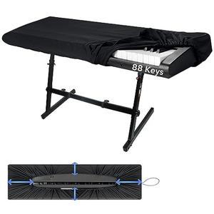 88 Keys Piano Keyboard Dust Cover, Music Dirt Proof Stretchy Electronic Keyboard Cover With Durable Elastic & Cord Lock Must Have Piano Accessories