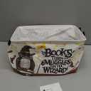 Kid Rectangle Magic Decor Basket Nursery Baby Gift Basket Feather Hat Book Broomstick Toy Storage Bin (Wand Owl)