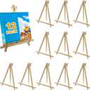 12 Pack 9 Inch Wood Easels, Tripod, Table Top Easels for Painting, Art Craft Painting Easel, Kids Student Tabletop Easels for Painting, Photos Mini Display Tripod