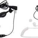 Motorola 1518 Surveillance Headset with PTT Mic, Black, White