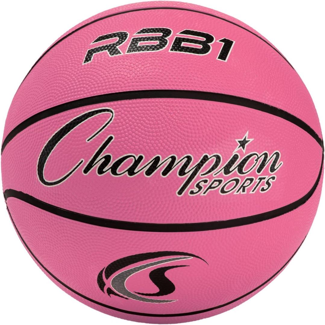 Champion Sports Rubber Basketballs Durable Indoor & Outdoor Training & Recreational Game Balls, Multiple Sizes & Colors