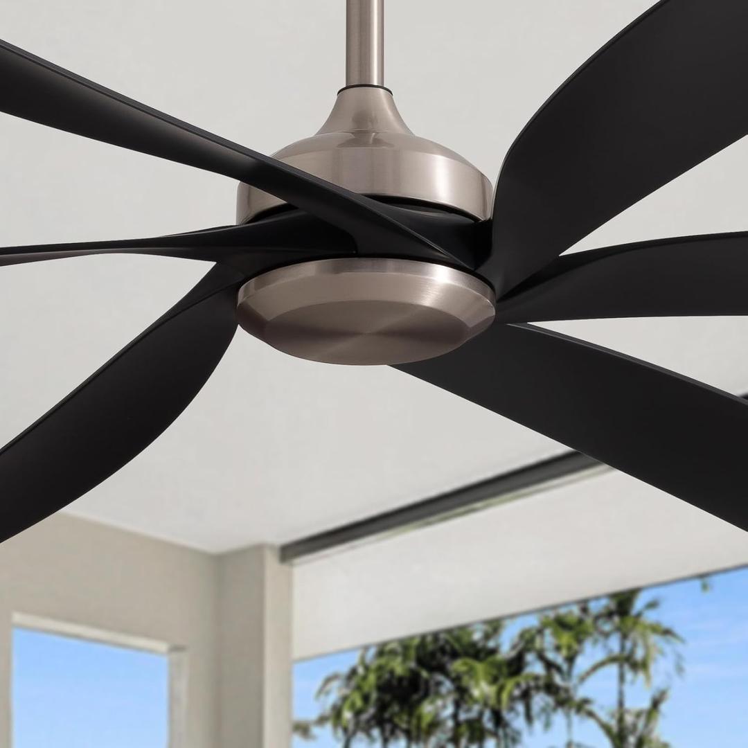64 Inch Black nickel Ceiling Fans with Lights, Reversible Quiet DC Motor, Modern Ceiling Fan with Light and Remote, Indoor/Outdoor Use