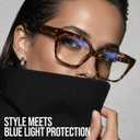 Miyya Blue Light Glasses for Women - Oversized UV & Blue Light Blocker Chunky Frames, Stylish Eyewear Access