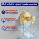 Bntuk Suction Cup Hooks for Shower, Towel Hooks for Bathroom Window Glass, Bath Robe Looafh Hook for Hanging - 2 Pack, Gold