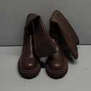 Women's Knee High Boots Fashion Platform Lug Sole Tall Riding Boots Comfortable Stretch Calf Dress Long Boots (8, Brown)