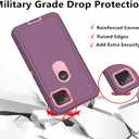 for Motorola Moto One 5G Ace Case, Defender Case Soft TPU Hard PC Heavy Duty Shockproof Dustproof 3 in 1 Phone Cover for Moto One 5G Ace 2021 (Pink/Maroon)