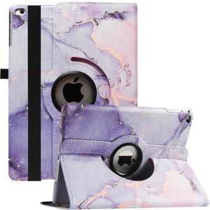 Case for iPad 9.7 6th/5th Generation (2018/2017) - 360 Degree Rotating Stand Protective Cover with Auto Sleep Wake for iPad 9.7 inch 2018 2017 (Purple Marble)