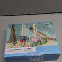 PREPHY Domino Train Toys Kids Games - Automatic Stacking Creative Game 3+ Year Old - Stem Montessori Toy for Boys 4-6 - Summer Autistic Christmas Birthday Gifts 5 6 Toddler Ages 4-8 (Morandi Blue)