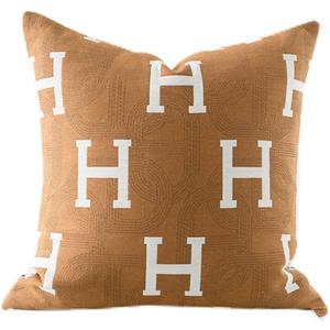 Croker Horse 20x20'' Inches Throw Pillow Cushion Cover - H Letter Embroidery Modern Fashion Style Couch Sofa Pillow for Living Room Bedroom