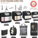 Veken 10 Set Packing Cubes for Travel Essential, Suitcase Organizer Bags in 4 Sizes, Carry-On Luggage Accessories with Large Laundry & Hanging Toiletry Bag, Must-Have for Airplane, Road Trip & Camping