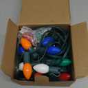 Outdoor C7 Christmas Lights, 25FT Vintage Christmas String Lights Multicolor Plug-in Waterproof E12 Base (5W) for Indoor Xmas Tree/Outdoor Holiday House Roofline, Garden, Patio, Party Decor