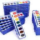 Watercolor Paint Sets, 8 Washable Colors With Brushes, 25 Pack Water Color Paint Bulk For Classroom, Party Favors and Art Activities