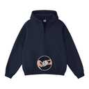 FAIABLE Hoodies for Men Oversized Half Zip Pullover Fleece Sweatshirts Heavyweight Sweater Hoodies Fall Winter Fashion Outfits Streetwear Clothes, Navy XL