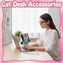 Cat Gifts for Cat Lovers Cat Office Supplies Canvas Tote Bag Spa Headband Cute Sticky Notepad Paper Clips Ballpoint Pen Cartoon Stickers Party Favor for Birthday Christmas Gifts