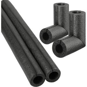 4 Pack Elbow Pipe Insulation Foam Tube Outdoor Wrap Black Pipe Covers Elbow Insulation Tubing Water Foam Covers for Outdoor Winter Irrigation, Sprinkler (2 Inch)