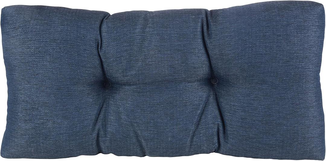 Klear Vu The Gripper Non-Slip Tufted Bench Cushion for Indoor Furniture, Assembled in USA, Entryway Storage, Bay Window, Corner Nook or Piano Seat, 30 Inches, Solid Indigo