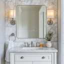 ANDY STAR Chrome Bathroom Mirrors for Over Sink, 24x24 Inch Polished Mirror for Wall, Square Metal Framed Vanity Mirror -Modern Clean Design with Superior Stainless Steel Frame