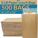 Reli. Brown Paper Bags | 500 Count | Paper Lunch Bags Ideal for Small Lunches and Crafts | Perfect for Sandwiches and Snacks
