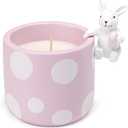 Easter Candles - Cherry Blossom Scented, Purple Polka Dot Candle with Cute Bunny, Easter Gifts for Kids Women Girls, Spring Home Decor