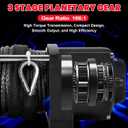 OPENROAD 4500 lb ATV/UTV Winch,12V Towing Off-Road Electric UTV Winch with 1/4"50' Synthetic Rope,Wireless Remote and Rubber Stopper (4500lb with Synthetic Rope)