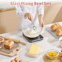 Freshmage Glass Mixing Bowls with Lids Sets, 4 Packs Glass Bowls with Lids for Kitchen Baking, Meal Prepping and Salad, Bpa Free and Dishwasher Safe Serving Bowls, 0.2/0.5/1.1/2.1, Large