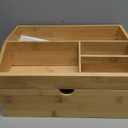 Coffee Bar Organizer Countertop with Drawer, Cafe Station Storage for Bar Accessories,Bamboo Espresso Bar Decor Holder for Bar Decor,Bamboo